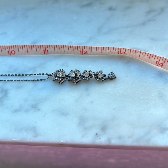 HENRI BENDEL NWOT LUXE PAVE IRIS GUNMETAL PENDANT NECKLACE - Picture 4 of 13